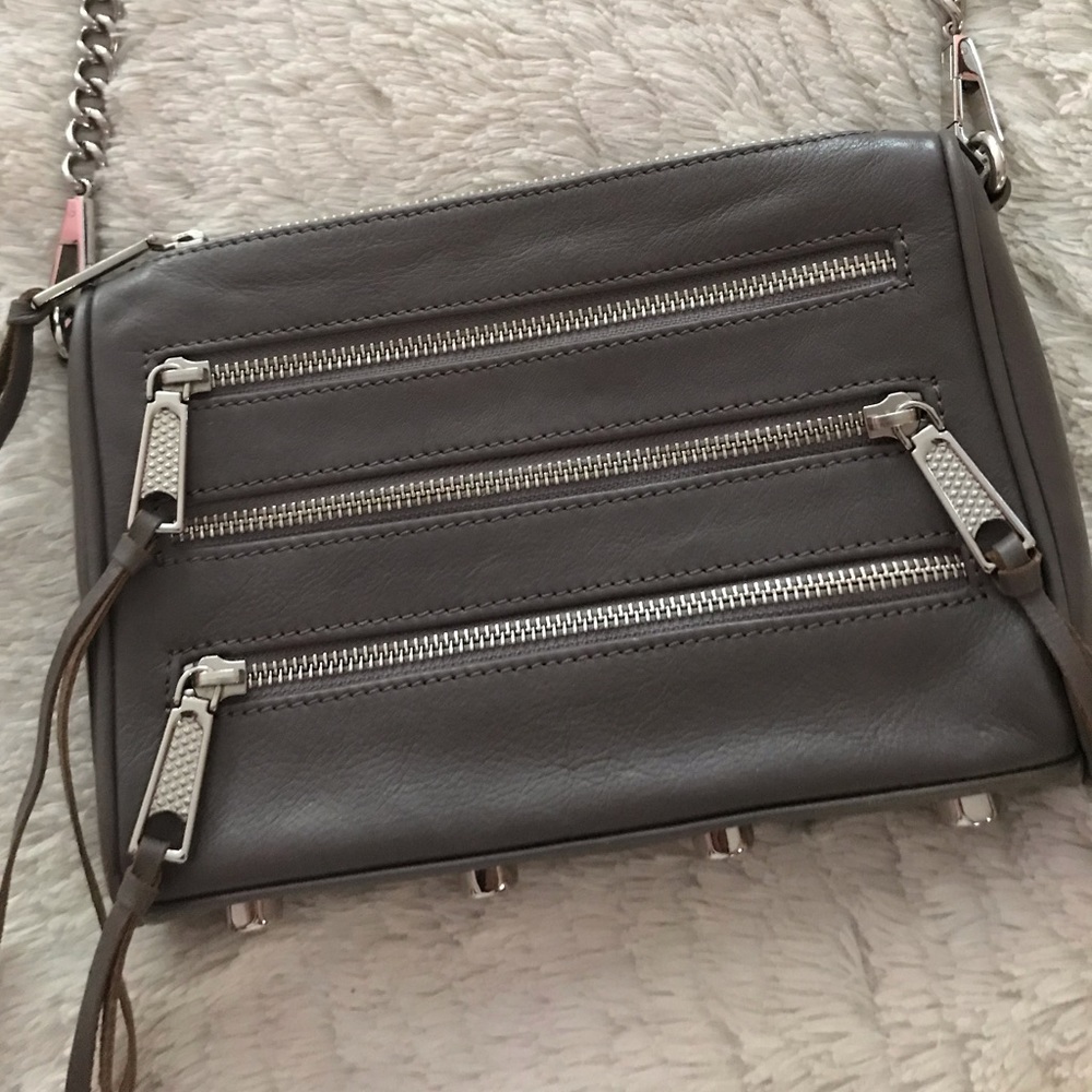 Rebecca Minkoff Grey Sleet Mini 5 Zip Crossbody